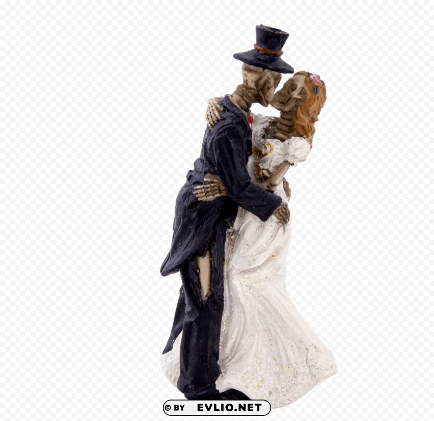 skeleton bride and groom kissing Isolated Item with HighResolution Transparent PNG