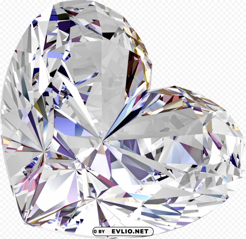 brilliant diamond love shaped PNG images for graphic design