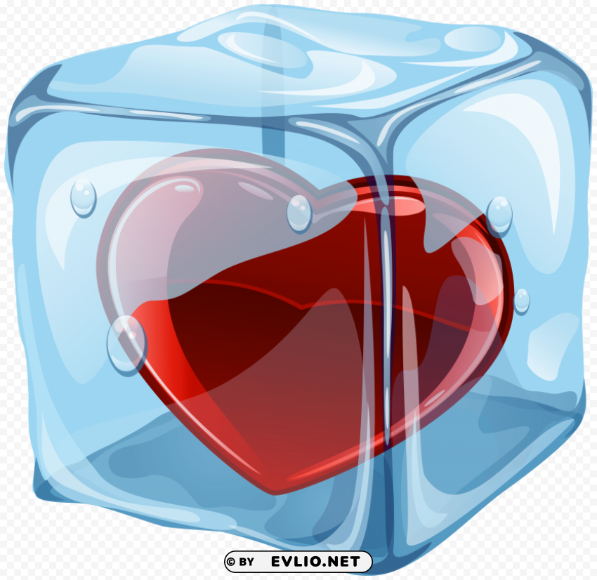 heart in ice cube Transparent art PNG
