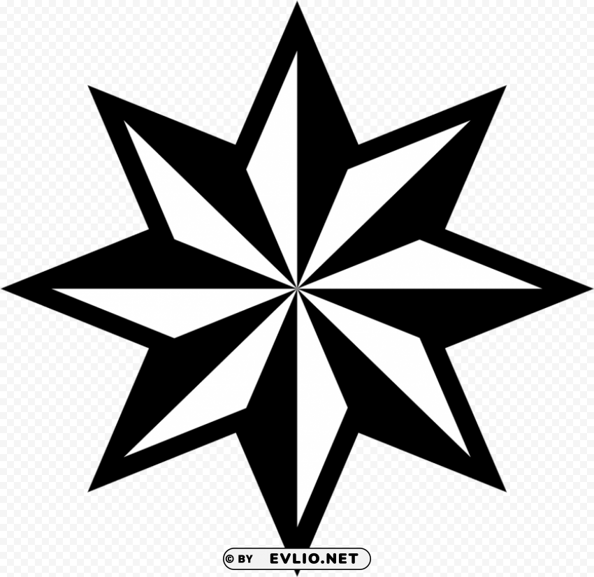 red 8 point star PNG graphics with transparent backdrop