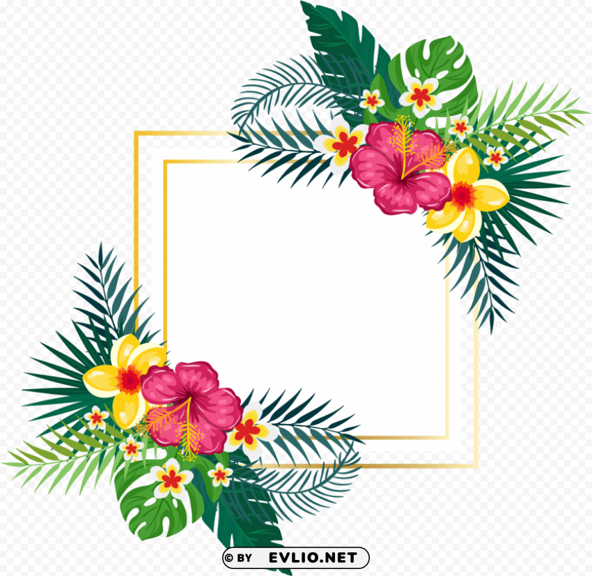 summer watercolor flower PNG Image with Clear Background Isolated