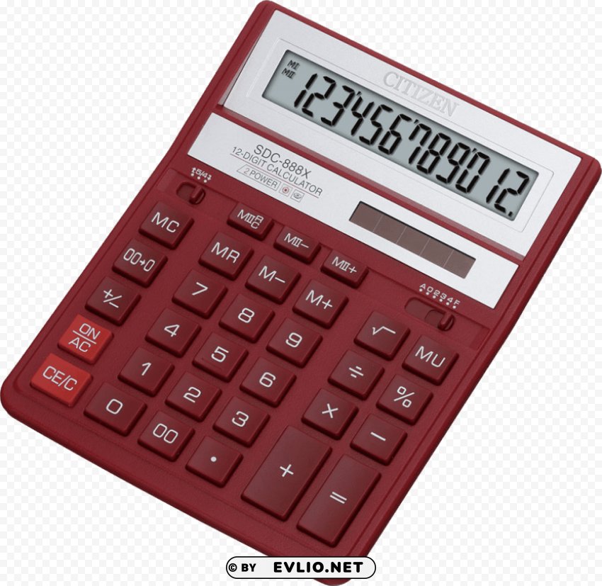 red calculator Clean Background Isolated PNG Art
