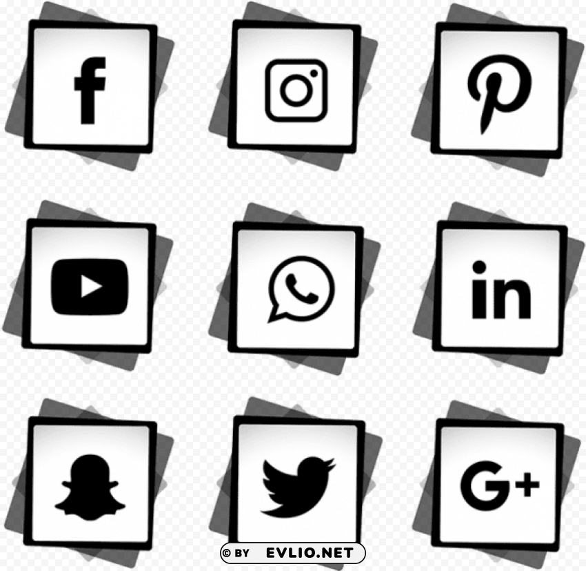 social media logo white PNG images with clear alpha channel broad assortment