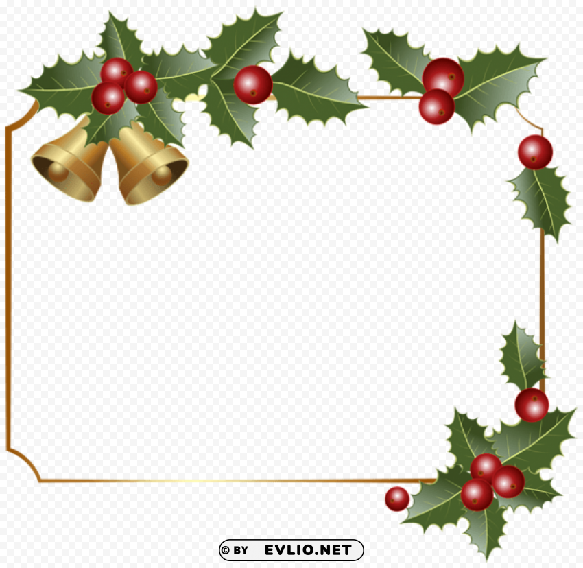 christmas border decor with bells Free PNG download