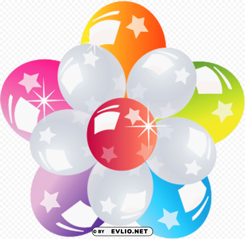 Transparent Background PNG of Flower-Shaped Balloons in - Image ID 26a2b1f2 Transparent PNG graphics complete archive - Image ID 26a2b1f2