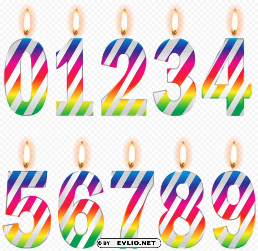 numbers birthday candles Free PNG download