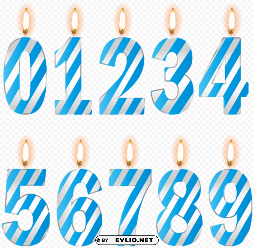 numbers birthday candles blue Free download PNG with alpha channel extensive images