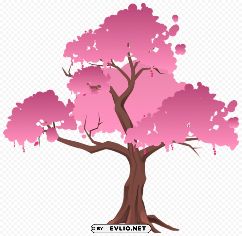pink japanese tree ClearCut Background PNG Isolated Subject