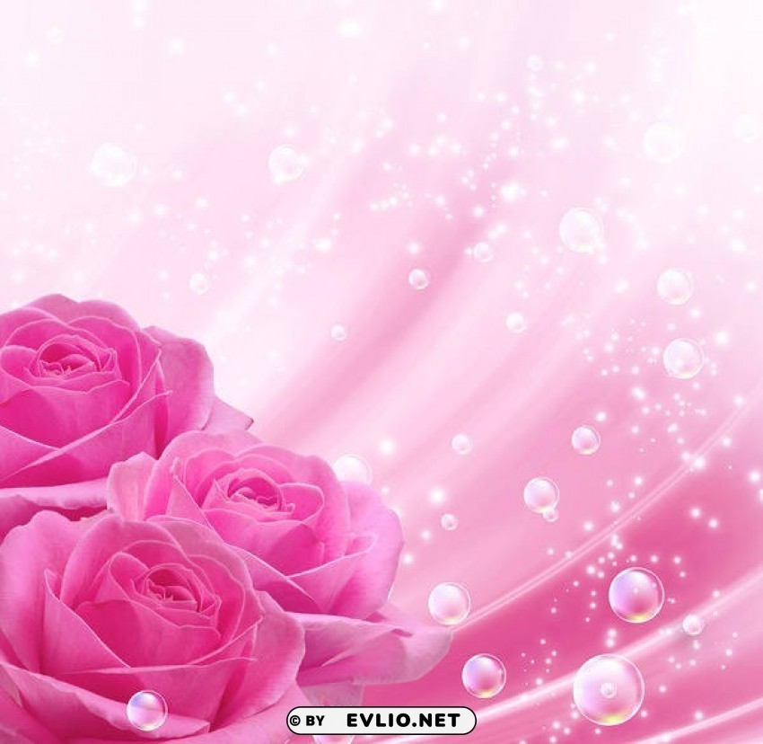 pinkwith pink roses Clean Background Isolated PNG Character