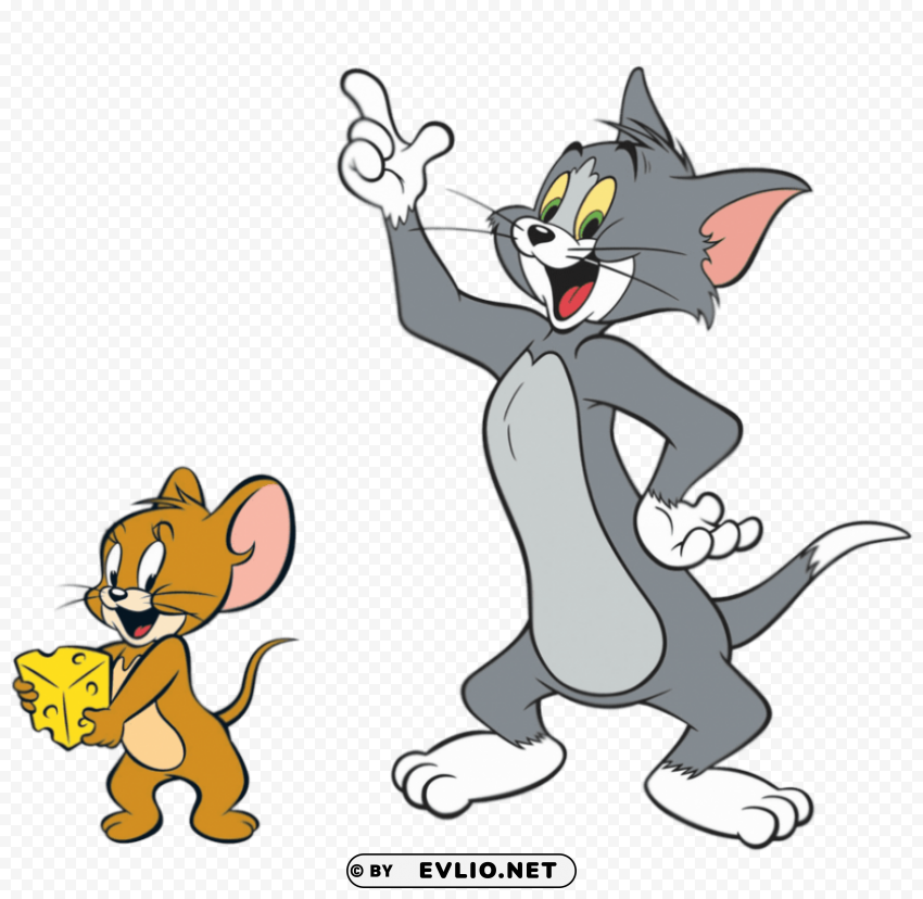 tom and jerry happy Isolated Character in Clear Background PNG