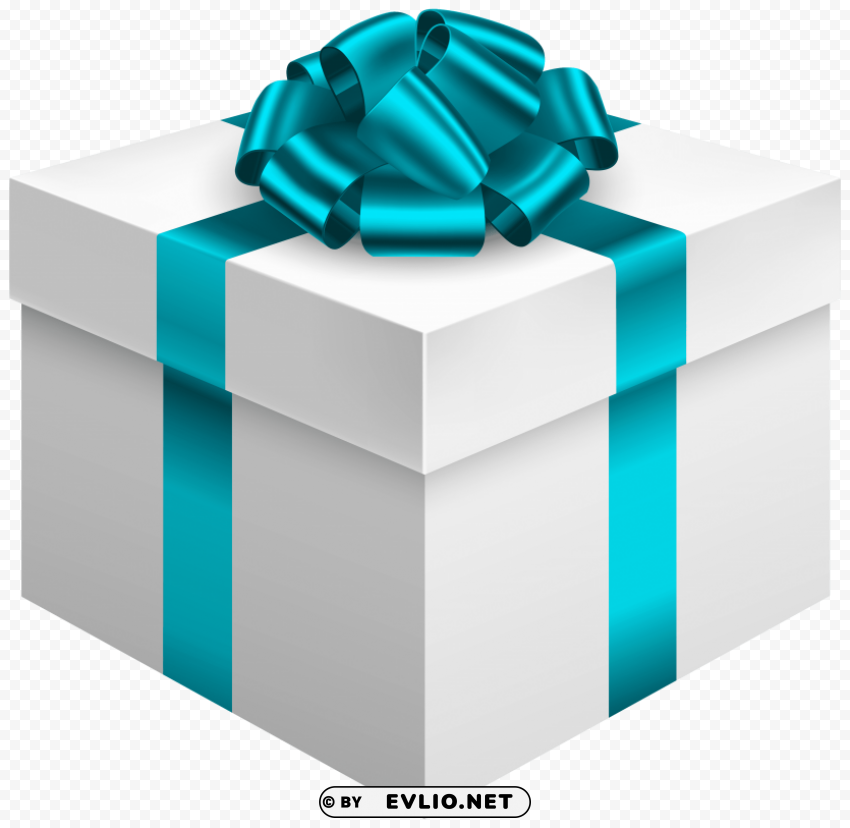white gift box with blue bow PNG transparent images extensive collection