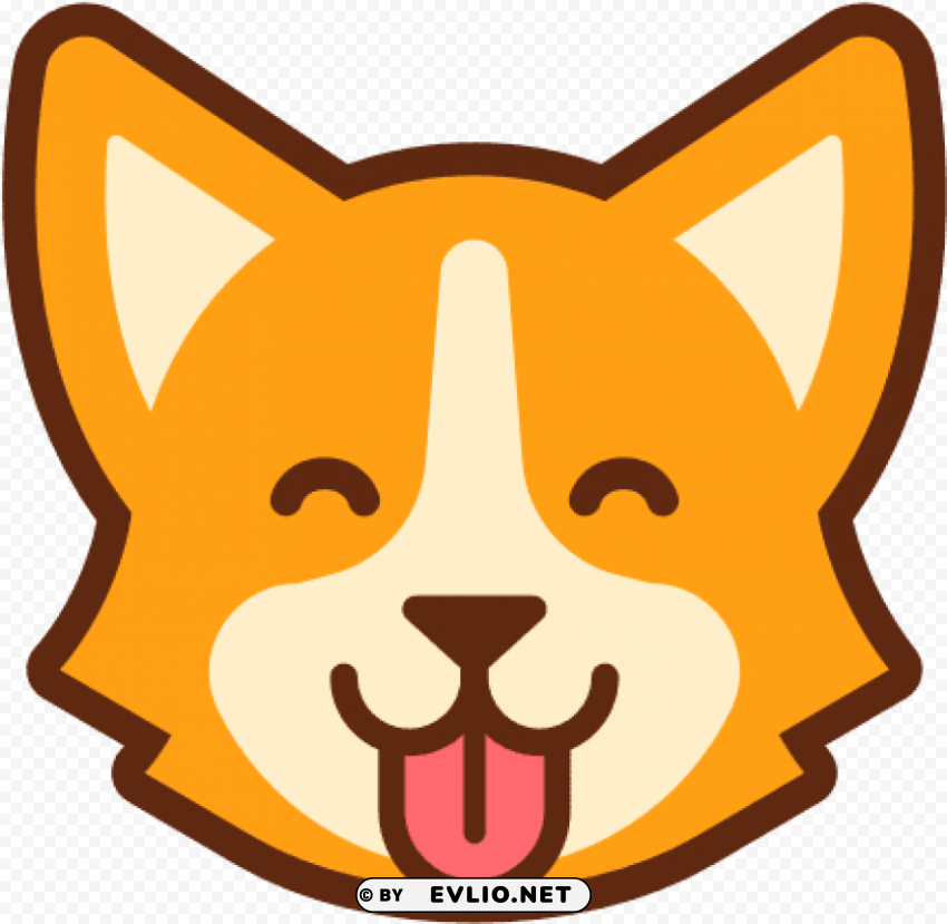 Cute Cartoon Dog Face PNG With Isolated Object