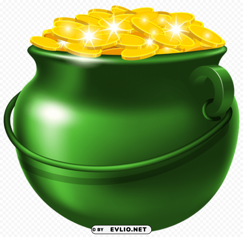 green pot of gold PNG files with clear backdrop collection