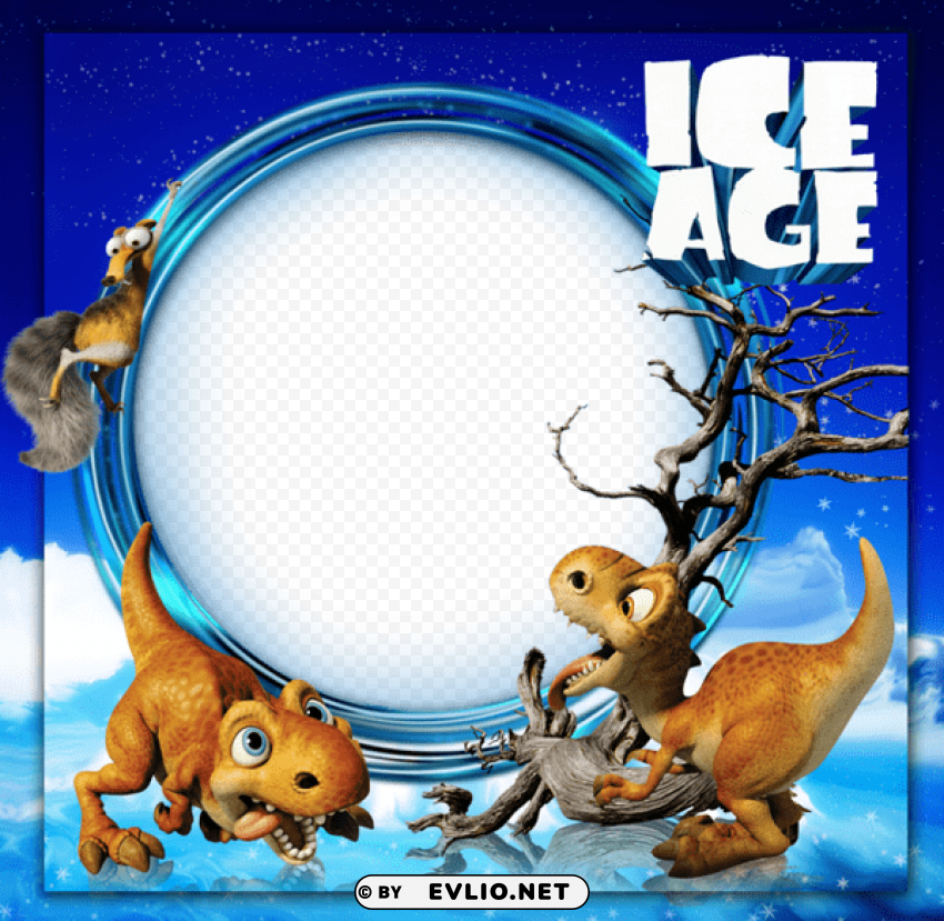 ice age kids photo frame PNG for t-shirt designs