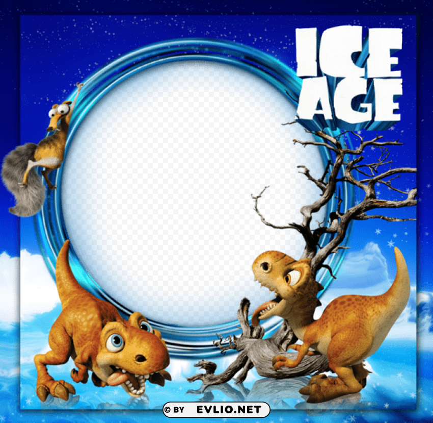 Ice Age Kids Photo Frame PNG For T-shirt Designs