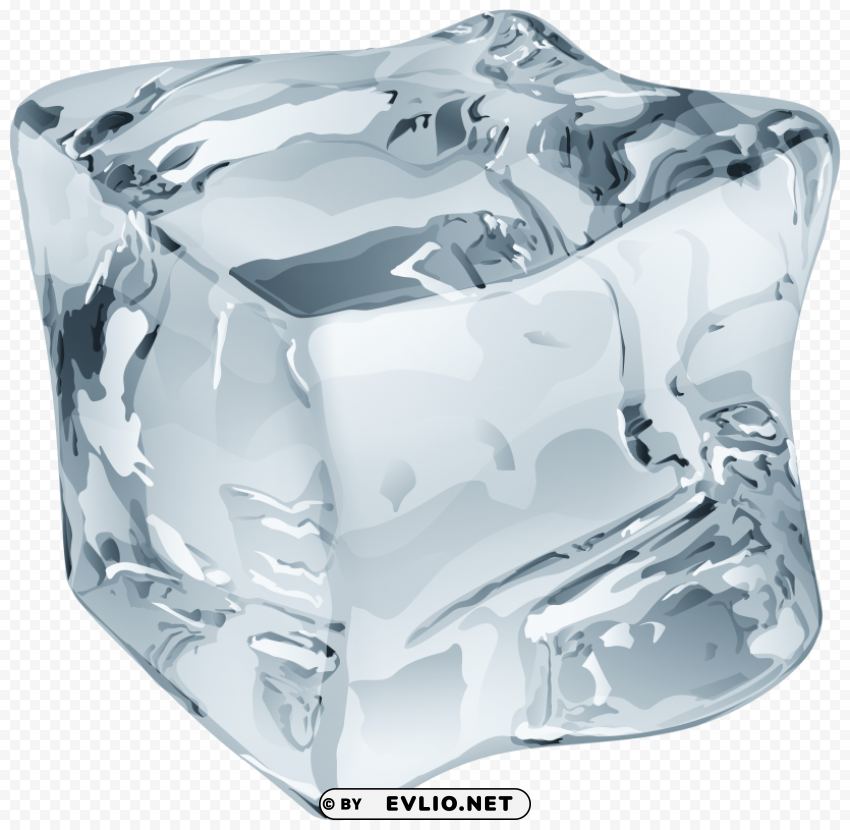 large ice cube Isolated Subject with Clear Transparent PNG