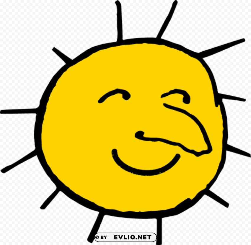 smiley sun transparent PNG cutout