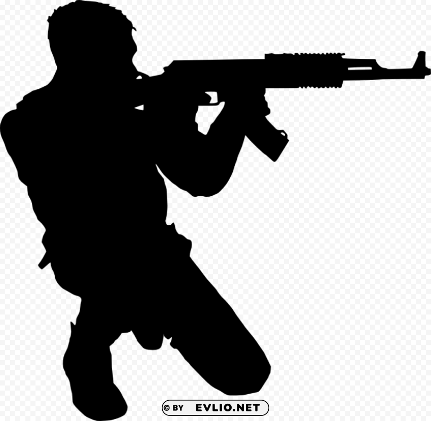 soldier silhouette Isolated Item with Clear Background PNG