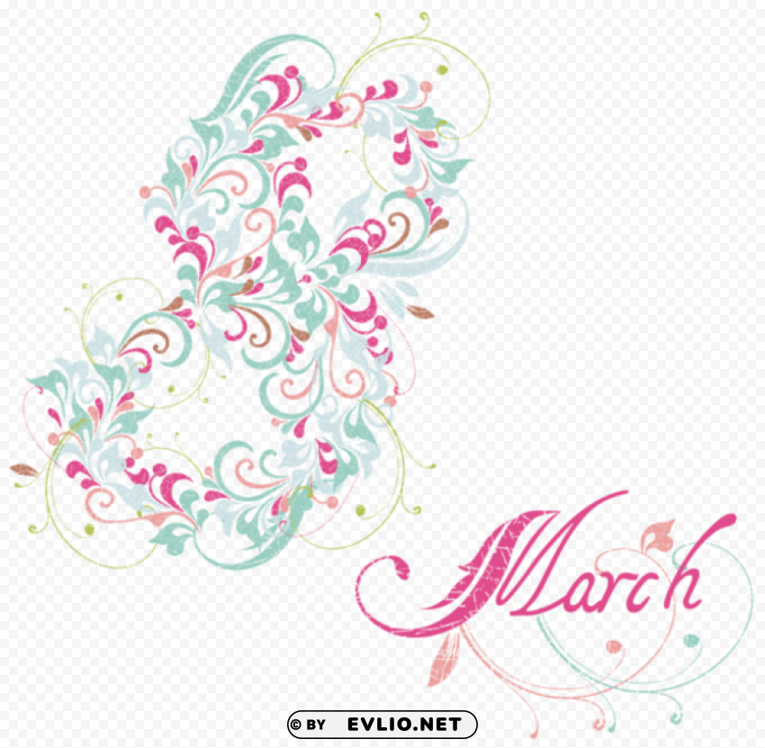 8 march decorationpicture HighResolution Isolated PNG Image