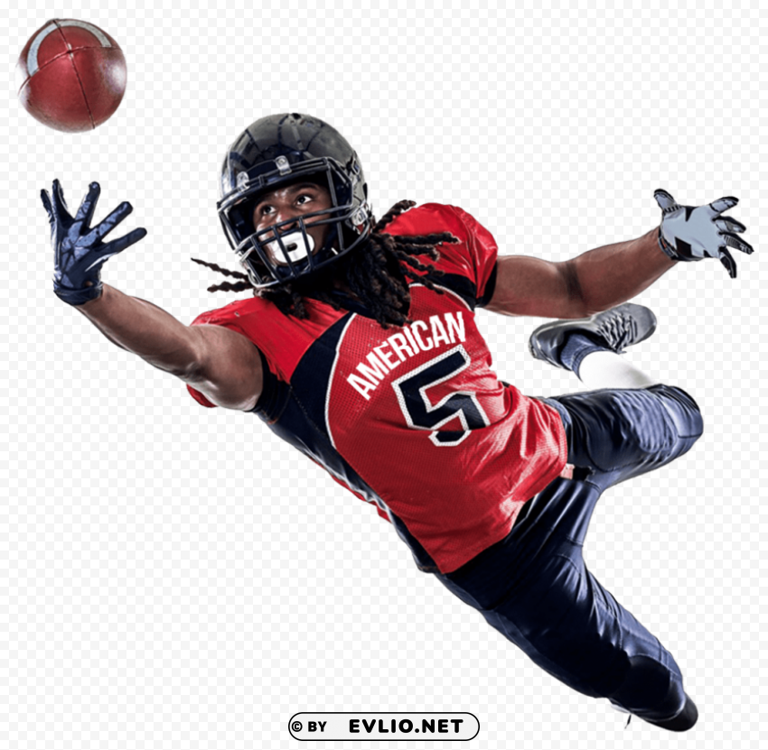 american football player catching a ball PNG images without watermarks