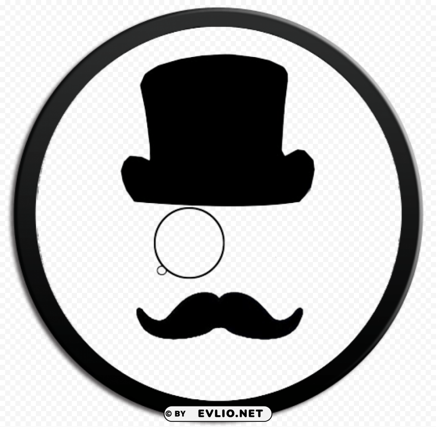 monocle top hat Transparent Background Isolation in PNG Format
