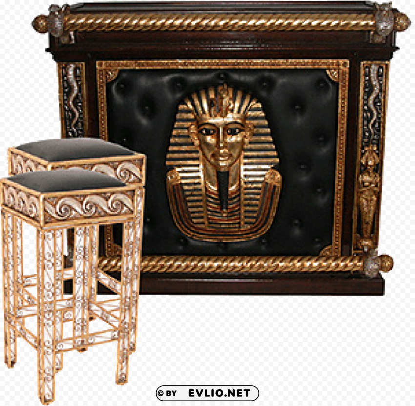 Egyptian themed furniture Clear Background PNG Isolated Design Element