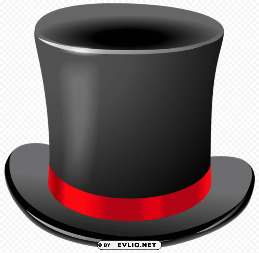 black top hat transparent PNG Isolated Illustration with Clarity