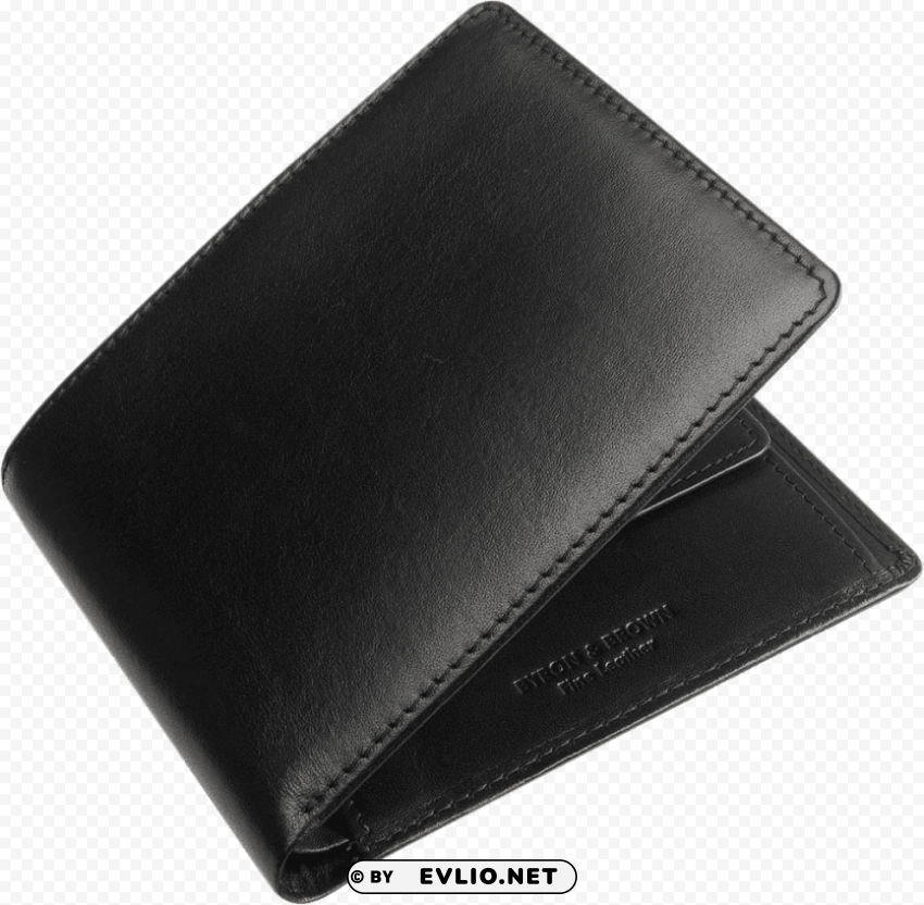 black wallet PNG with transparent background for free