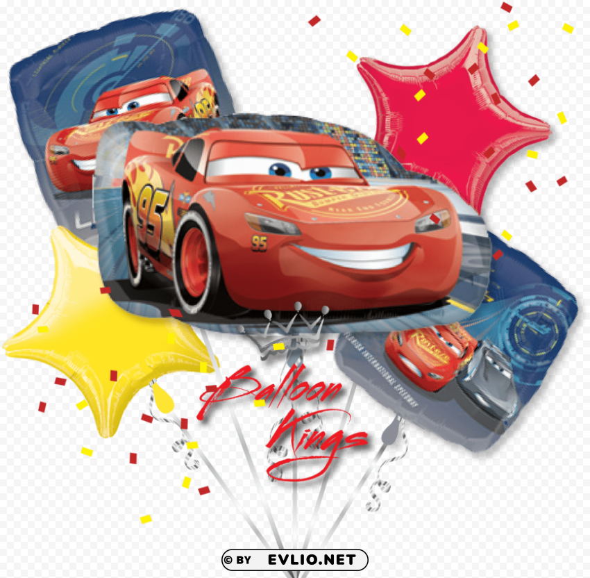 cars 3 lightning mcqueen shape foil balloon Isolated PNG on Transparent Background