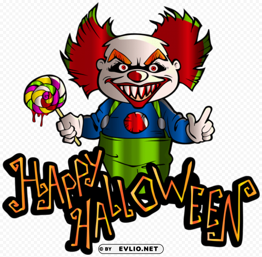 happy halloween with clown Isolated Item with Transparent Background PNG