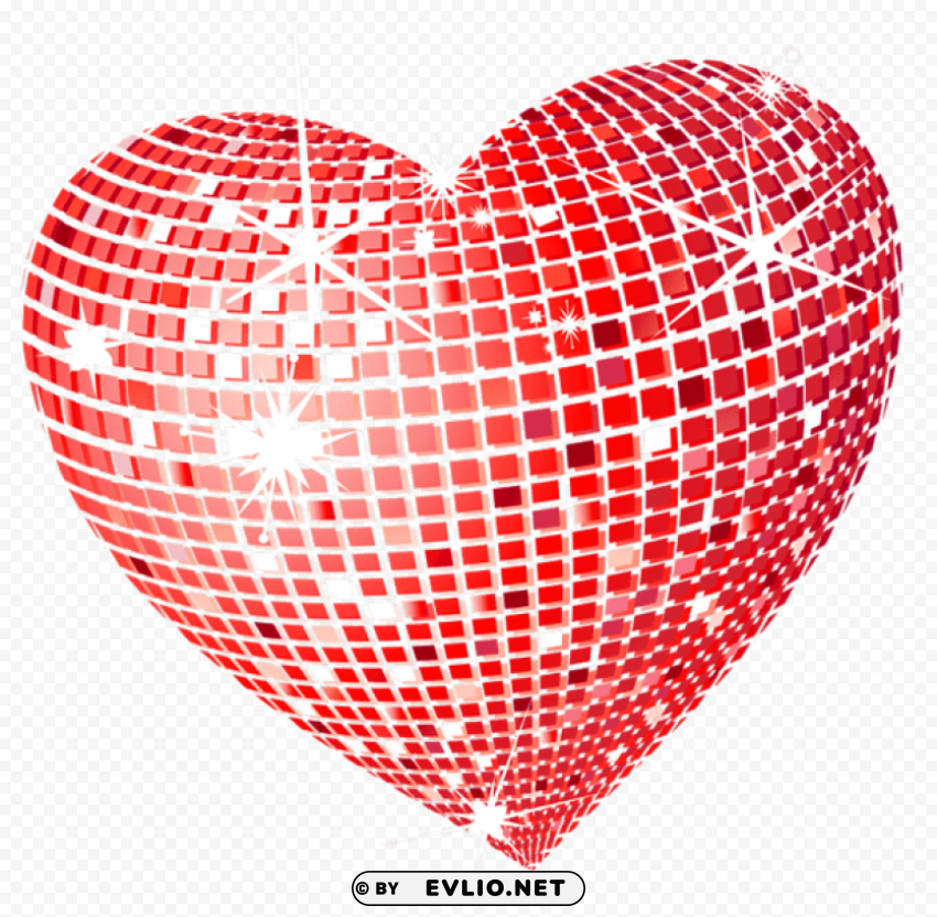 red disco heartpicture PNG Image with Clear Isolation