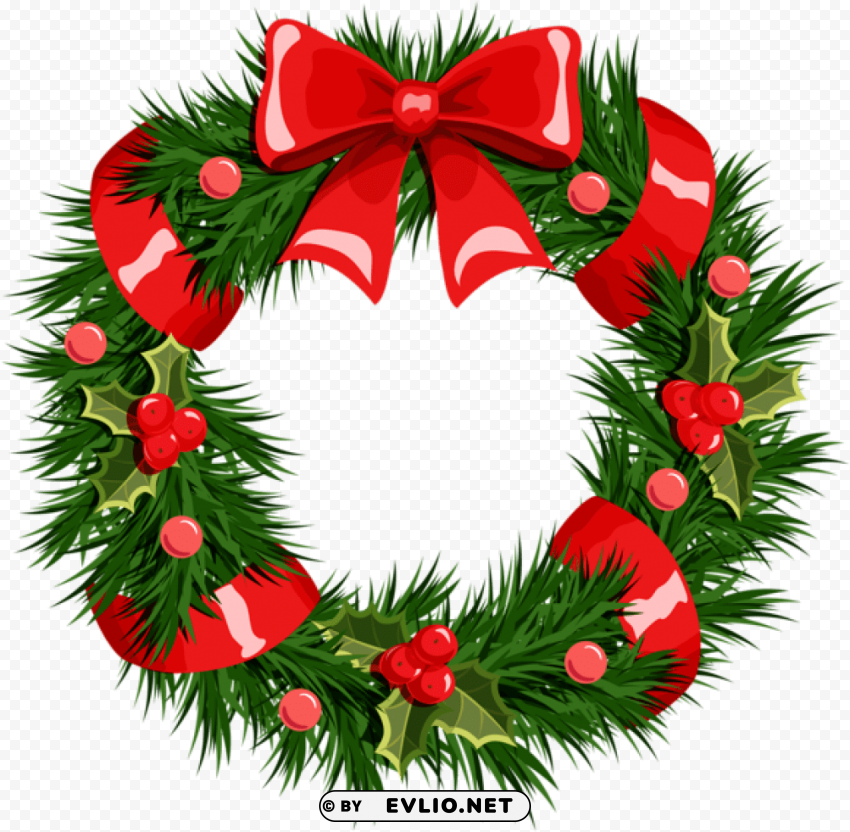 transparent christmas wreath clipart - christmas wreath transparent background PNG for t-shirt designs