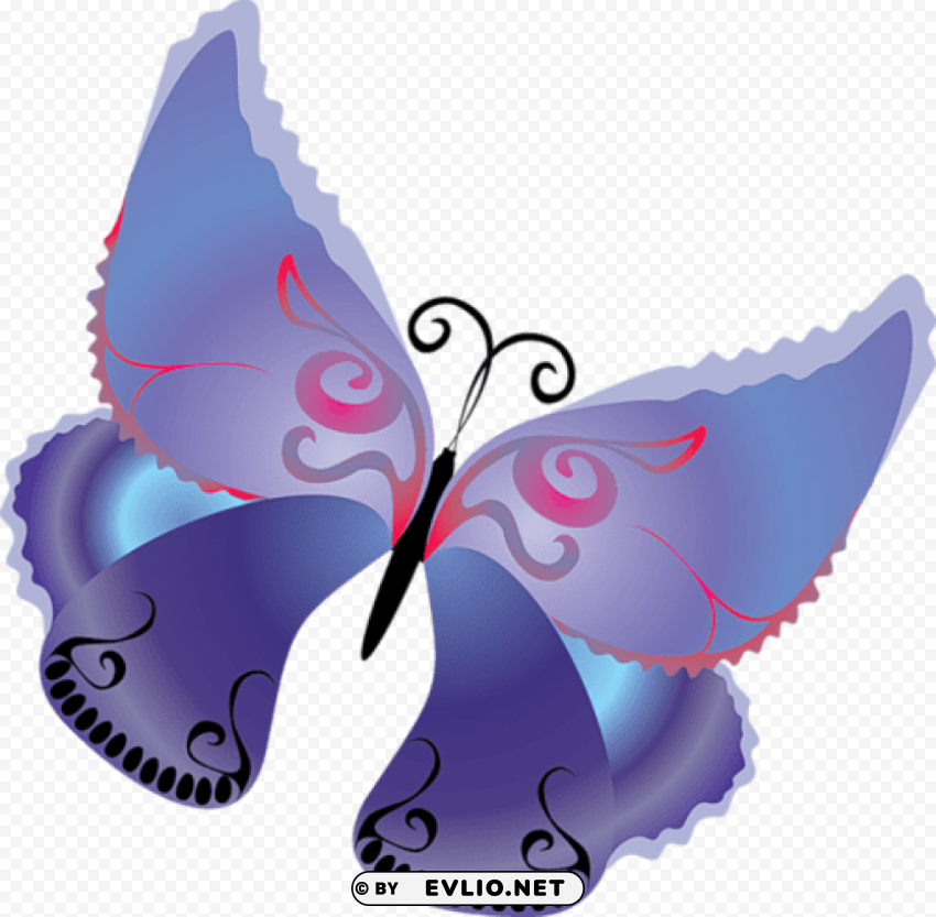 cartoon purple butterfly PNG images with clear alpha channel broad assortment