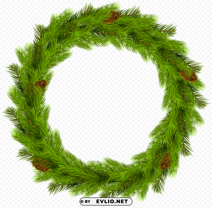 christmas pine wreath Transparent Background PNG Isolated Icon