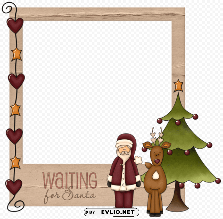 christmas waiting for santaframe PNG with no background for free