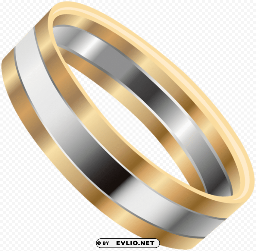 gold silver wedding ring PNG with Isolated Object