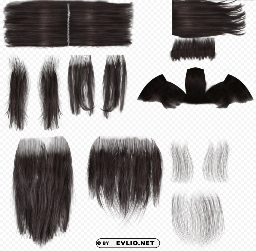 Long Hair Alpha Texture PNG For Educational Use