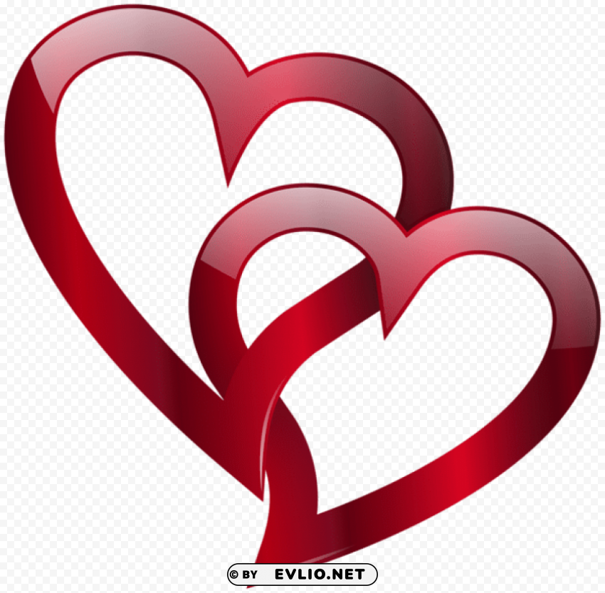 red double heart PNG images with no royalties