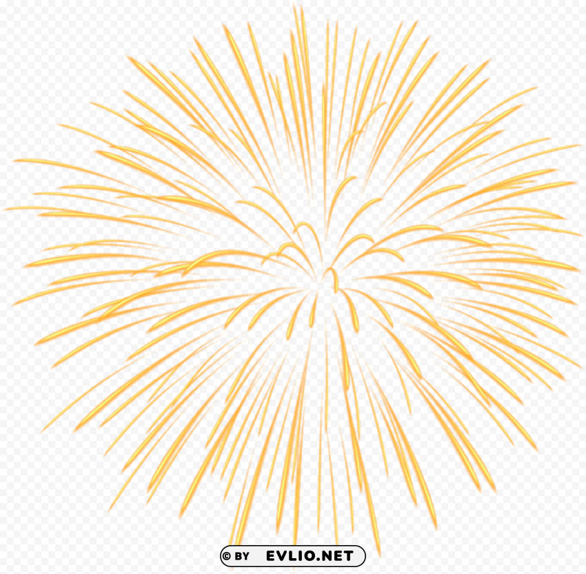 yellow firework ClearCut PNG Isolated Graphic