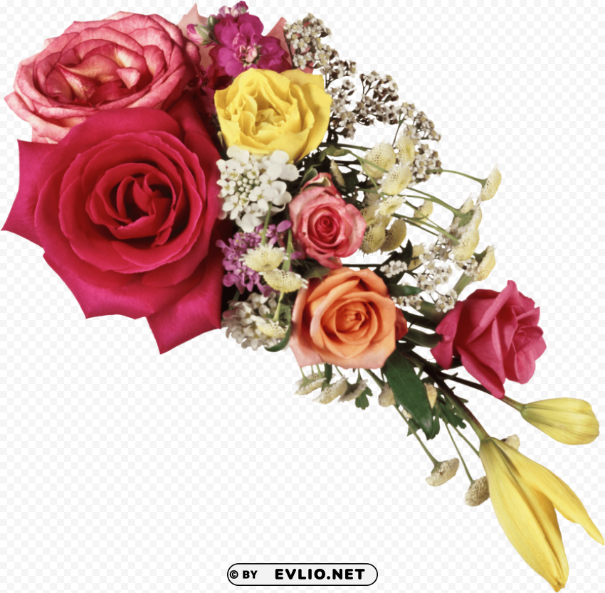 bouquet of flowers Transparent Background Isolated PNG Design Element