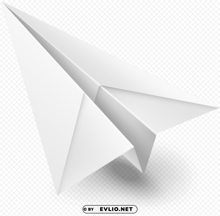 White Paper Plane PNG Graphic With Clear Background Isolation