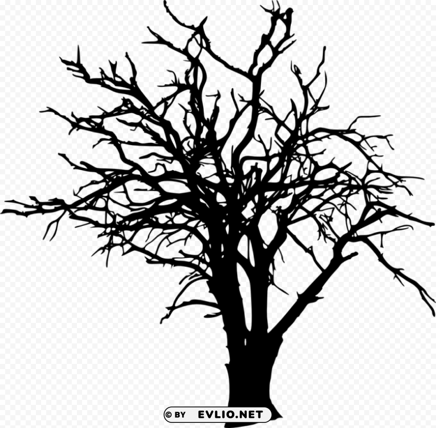 bare tree silhouette Isolated Character in Transparent PNG