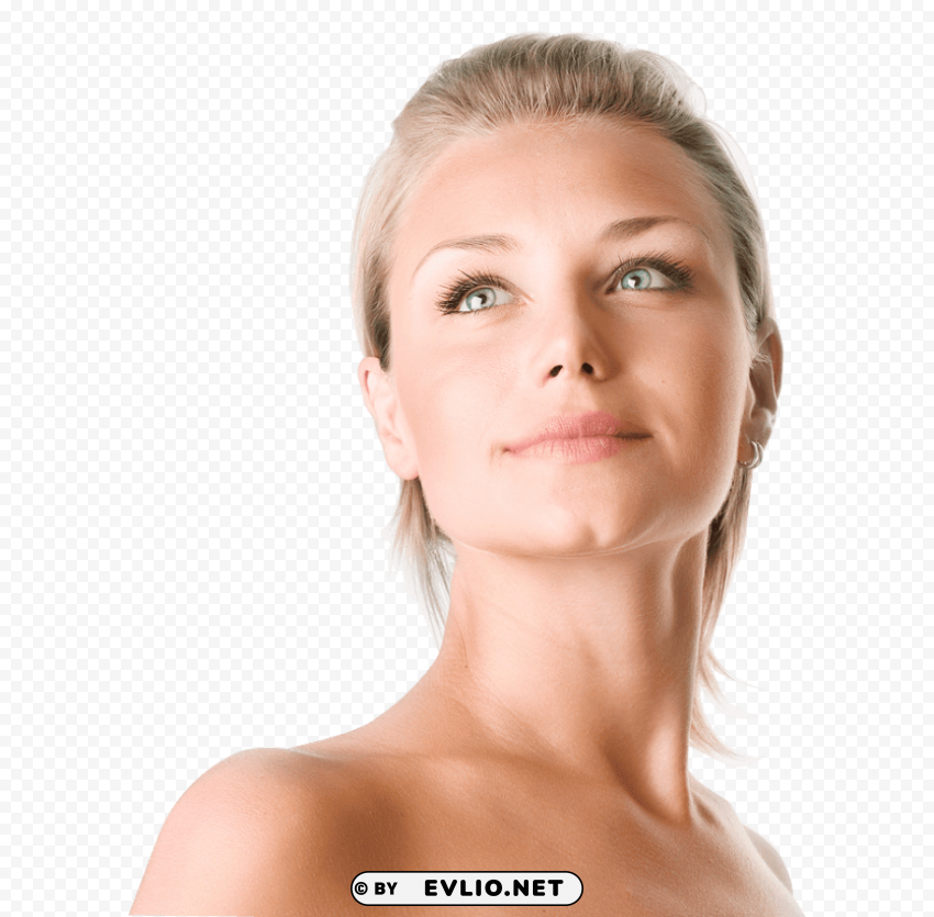 Face Blonde Looking Up Transparent PNG Isolated Illustrative Element