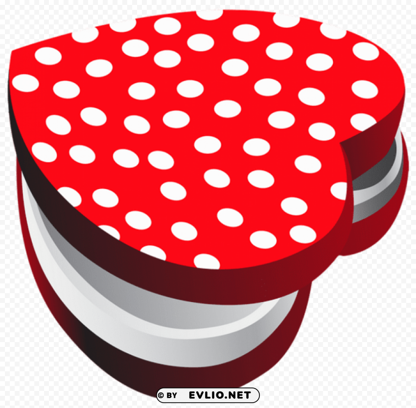 heart dotted gift box Isolated Subject in Transparent PNG