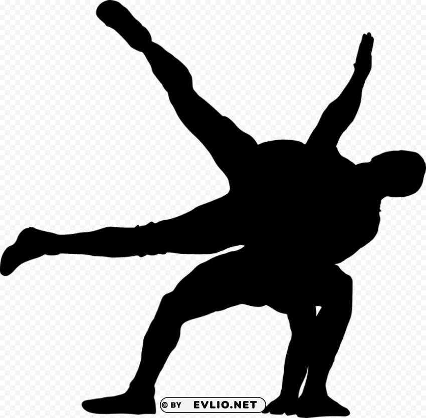 sport wrestling silhouette PNG Object Isolated with Transparency