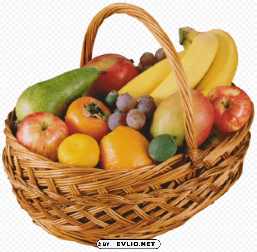 fruit basket Isolated Character in Clear Background PNG