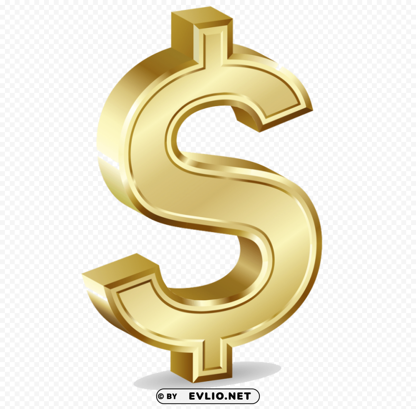 gold dollar Isolated Object in HighQuality Transparent PNG