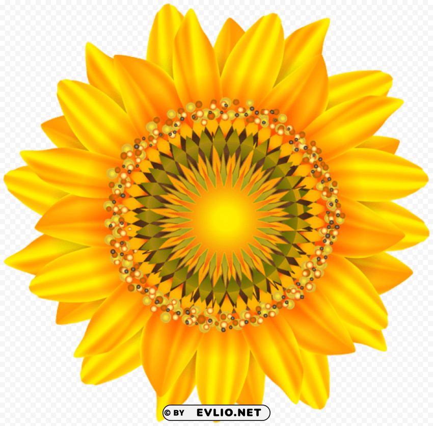 PNG image of sunflower decorative Transparent PNG Isolated Item with a clear background - Image ID e6dafc77