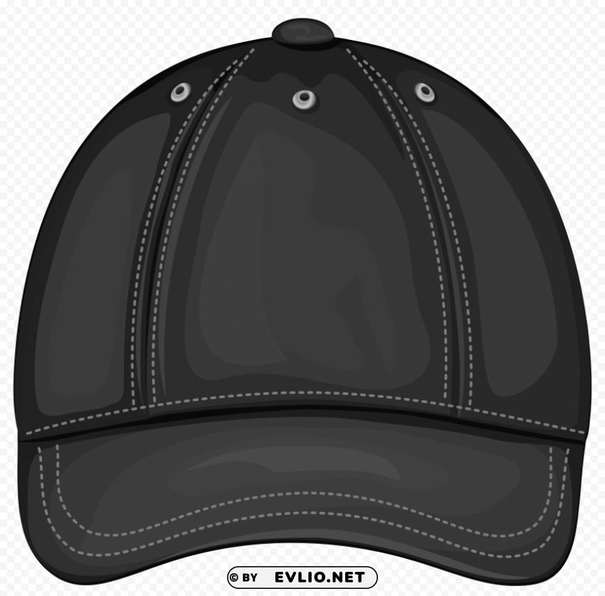 black baseball cap front Isolated Item with HighResolution Transparent PNG