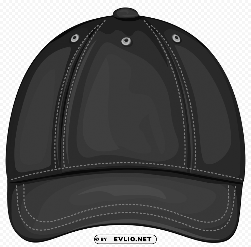 Black Baseball Cap Front Isolated Item With HighResolution Transparent PNG